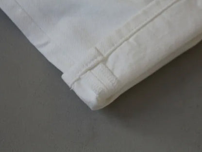 4/5 length white denim pants