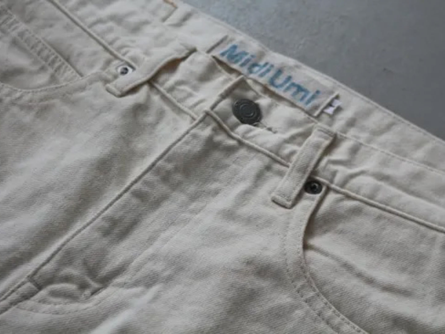 high waist white denim pants