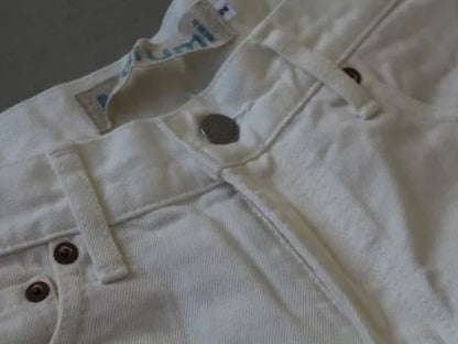 4/5 length white denim pants