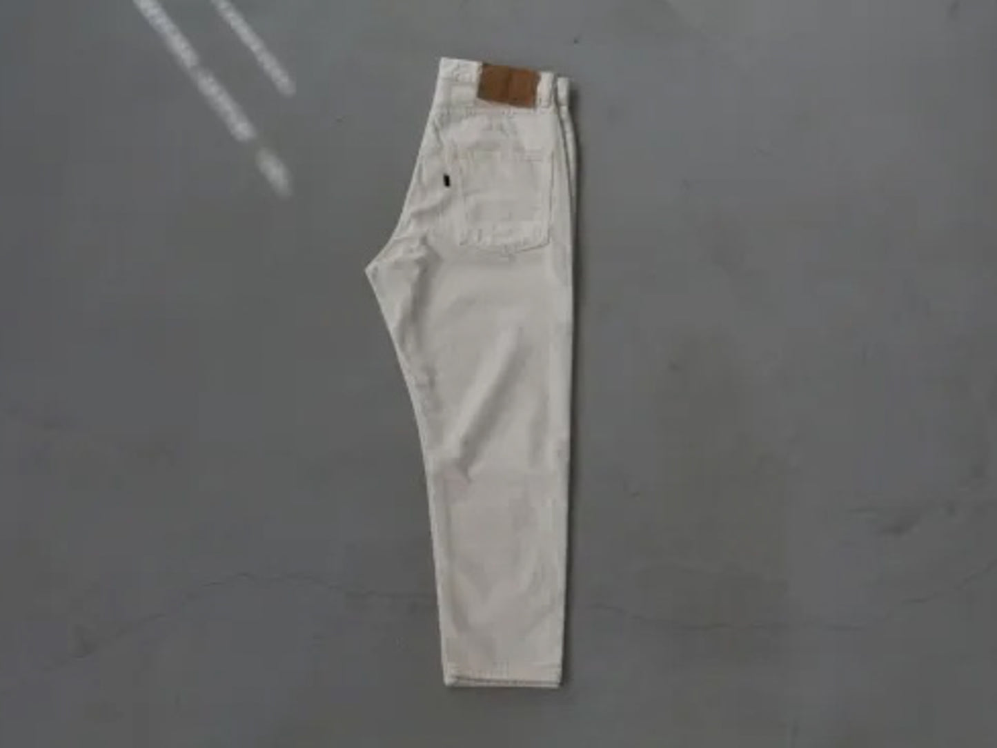 high waist white denim pants