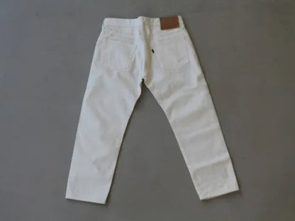 4/5 length white denim pants