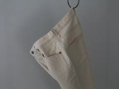 high waist white denim pants