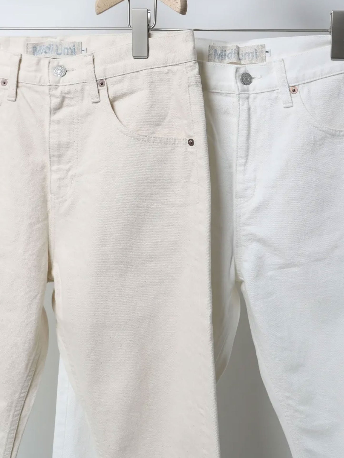 high waist white denim pants