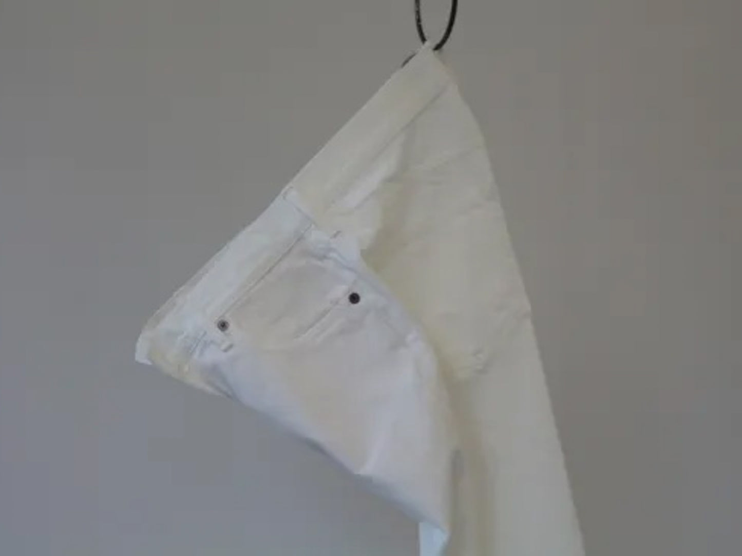 4/5 length white denim pants