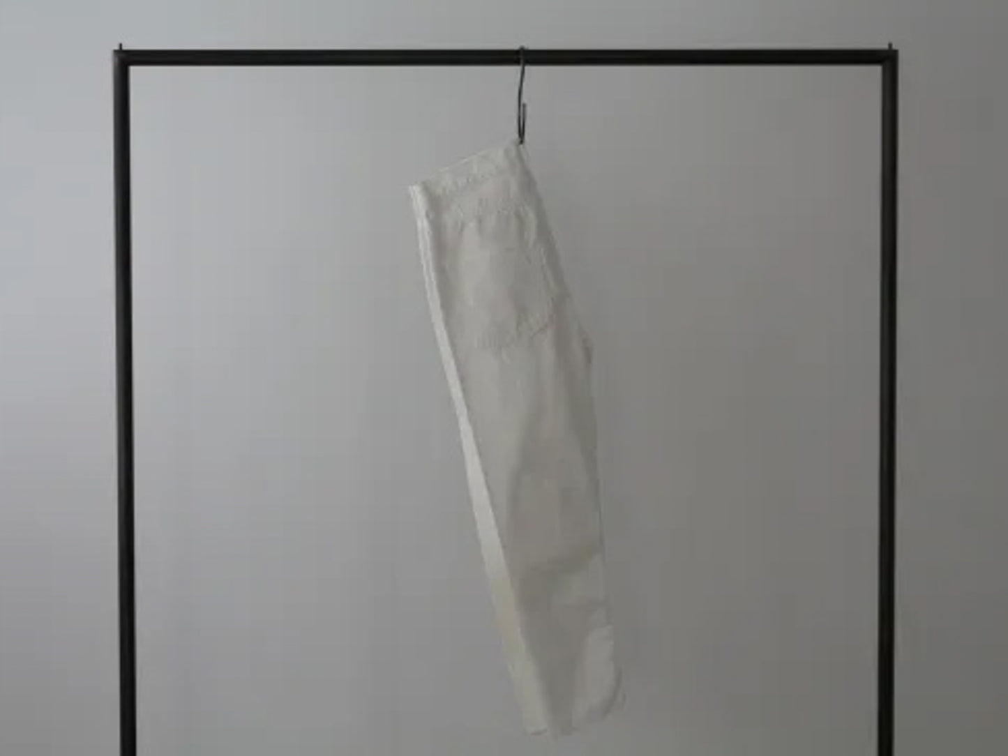 high waist white denim pants