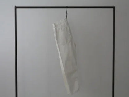 high waist white denim pants