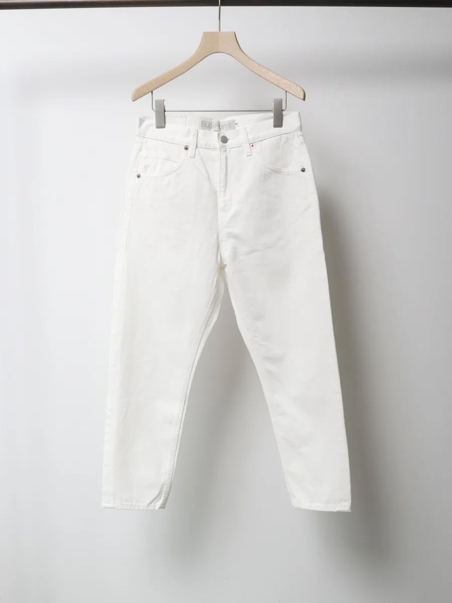 high waist white denim pants