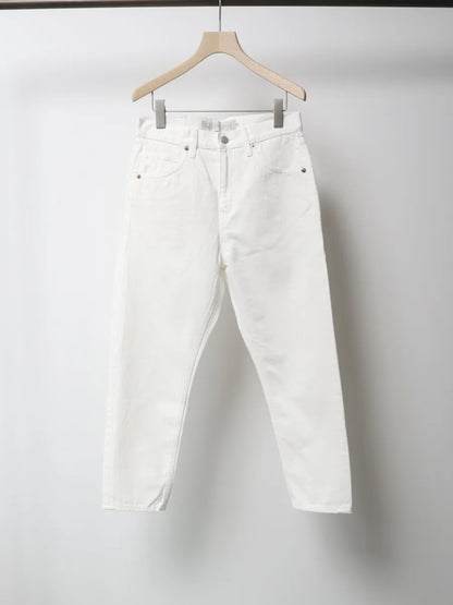 high waist white denim pants