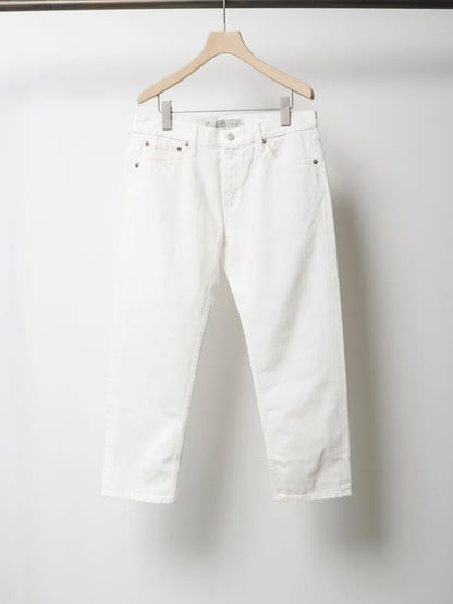 4/5 length white denim pants