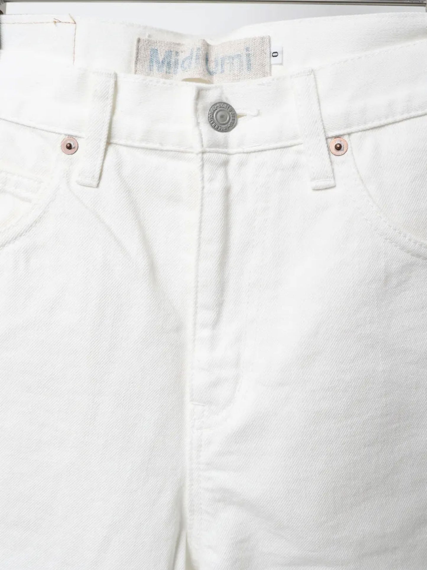 high waist white denim pants