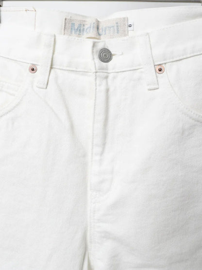 high waist white denim pants