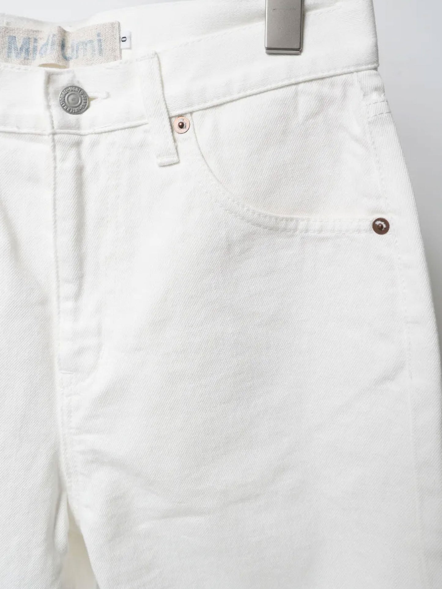 high waist white denim pants