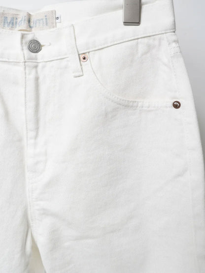 high waist white denim pants