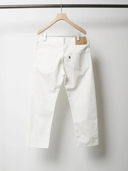 4/5 length white denim pants