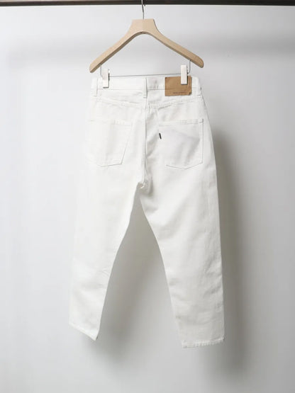 high waist white denim pants