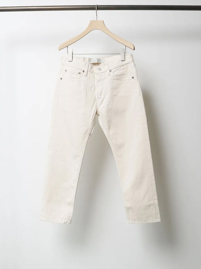 4/5 length white denim pants