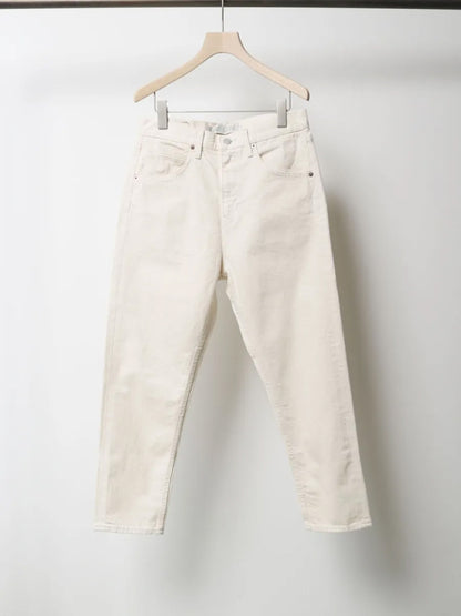 high waist white denim pants