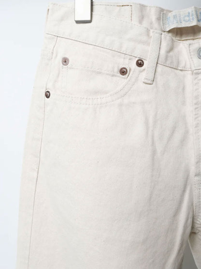4/5 length white denim pants