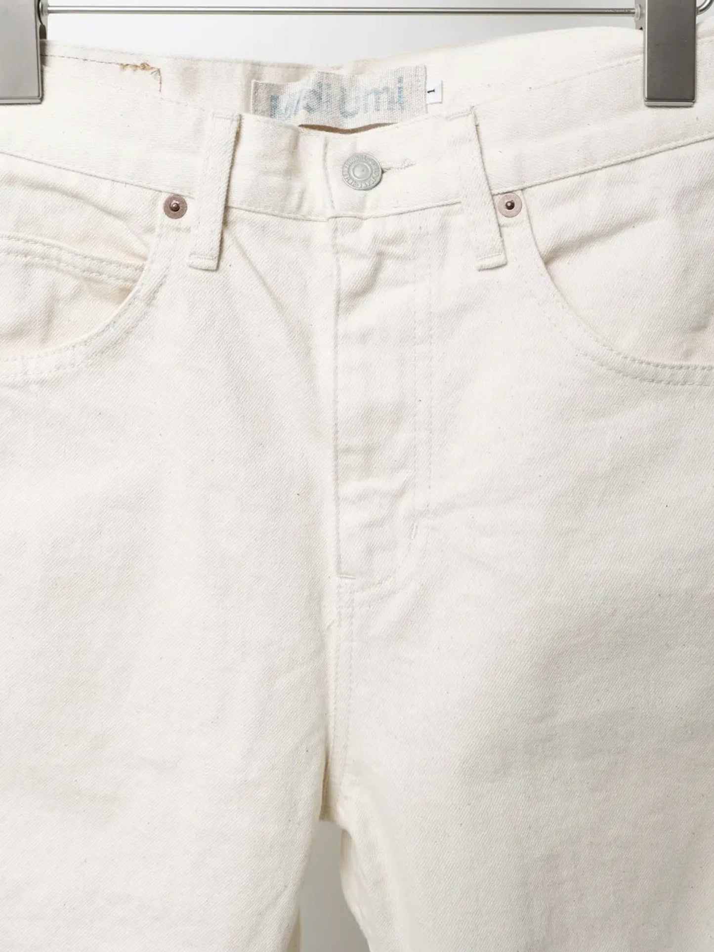 high waist white denim pants