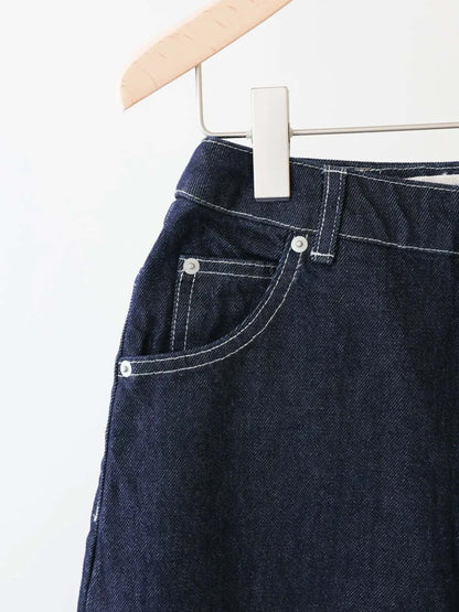 hi-waist curved denim