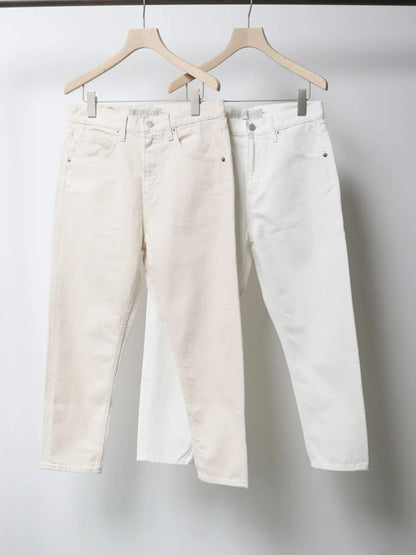 high waist white denim pants