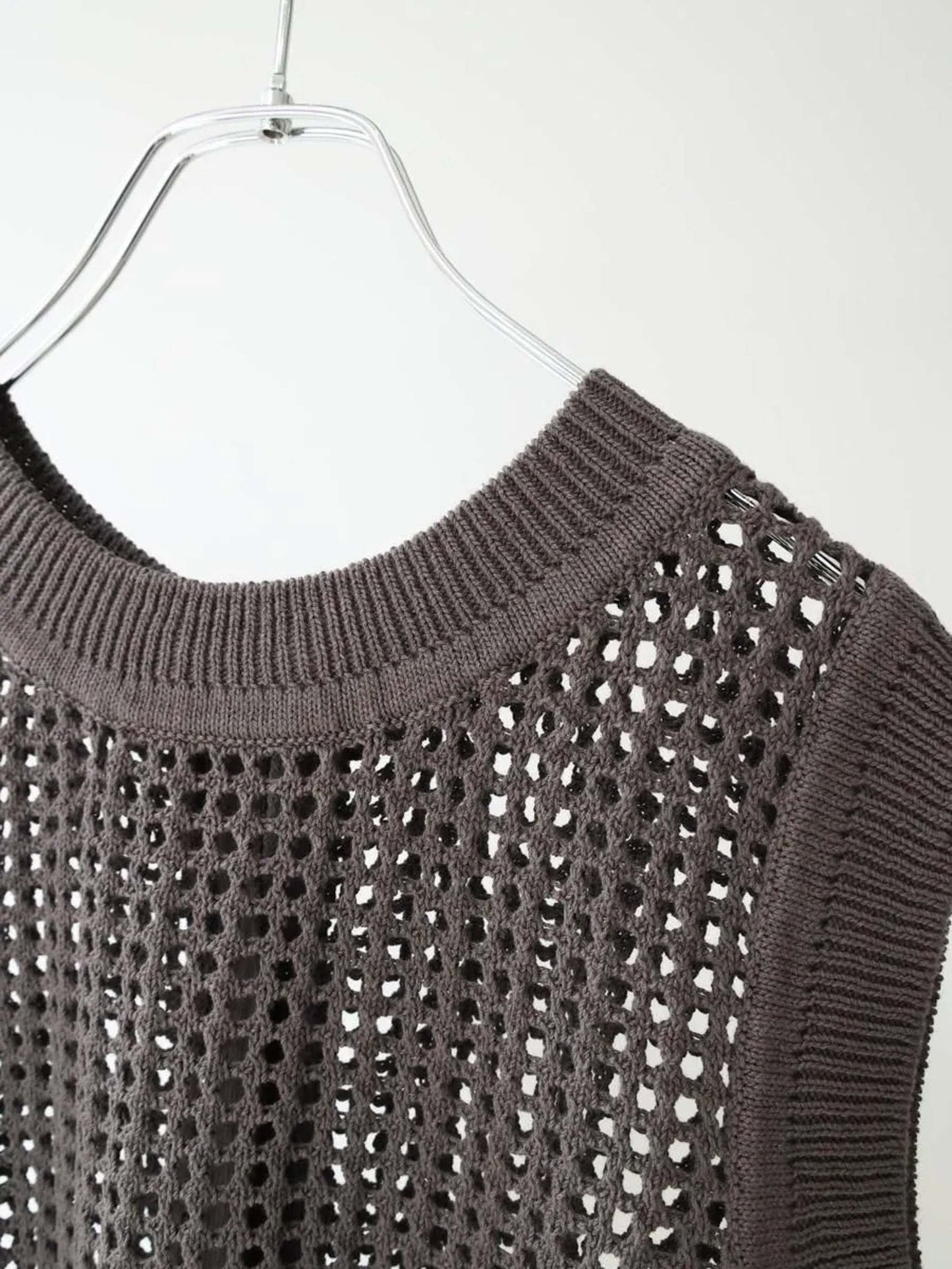 mesh knit 2way vest