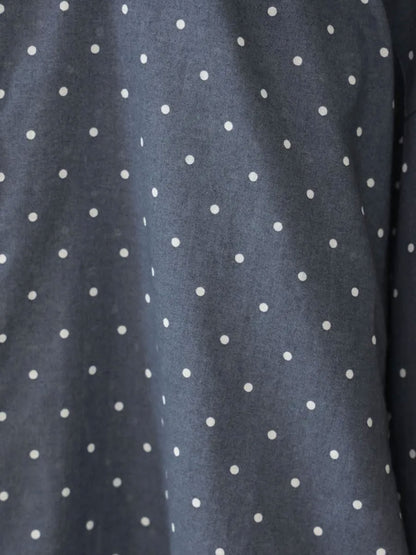 dots band collar shirt