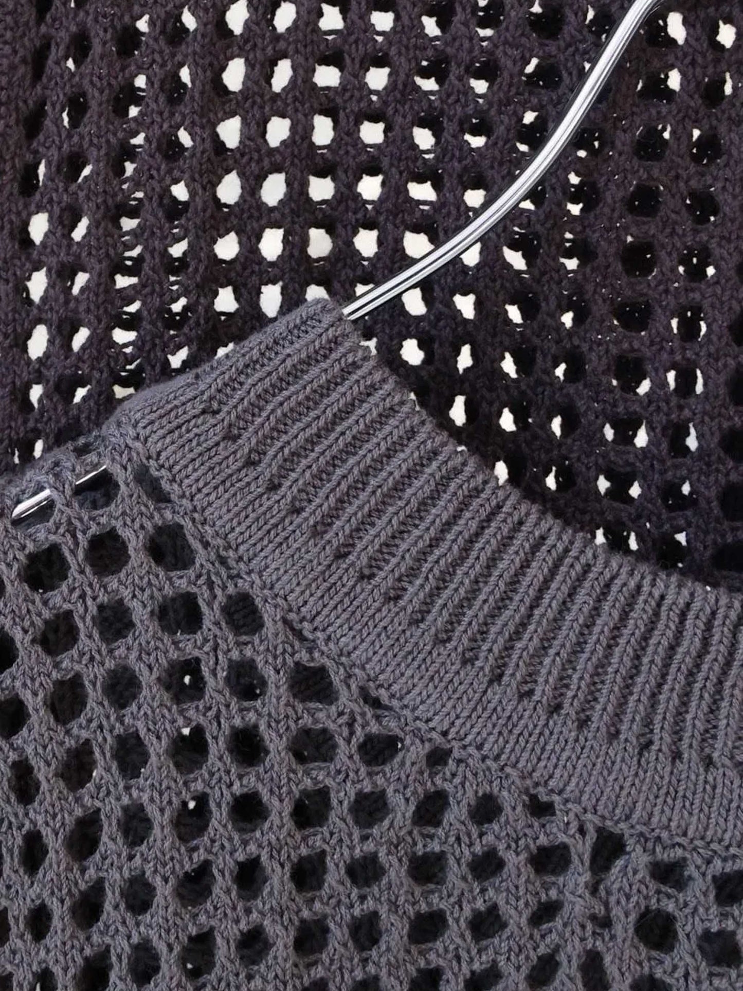 mesh knit zip cardigan