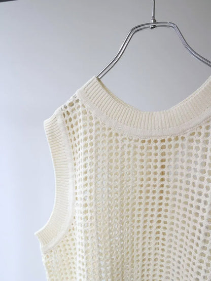 mesh knit 2way vest