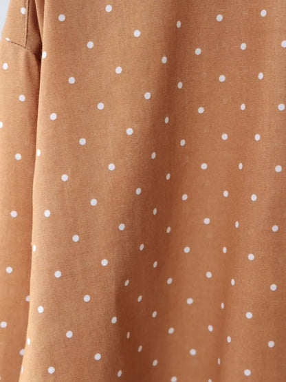 dots band collar shirt