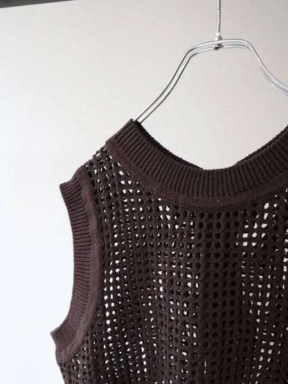 mesh knit 2way vest