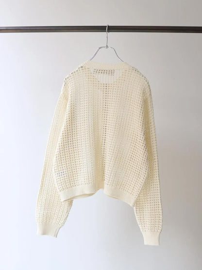 mesh knit zip cardigan