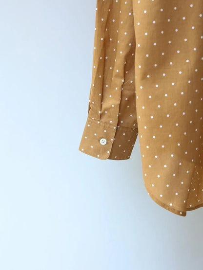 dots band collar shirt