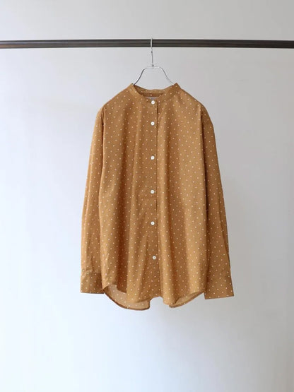 dots band collar shirt