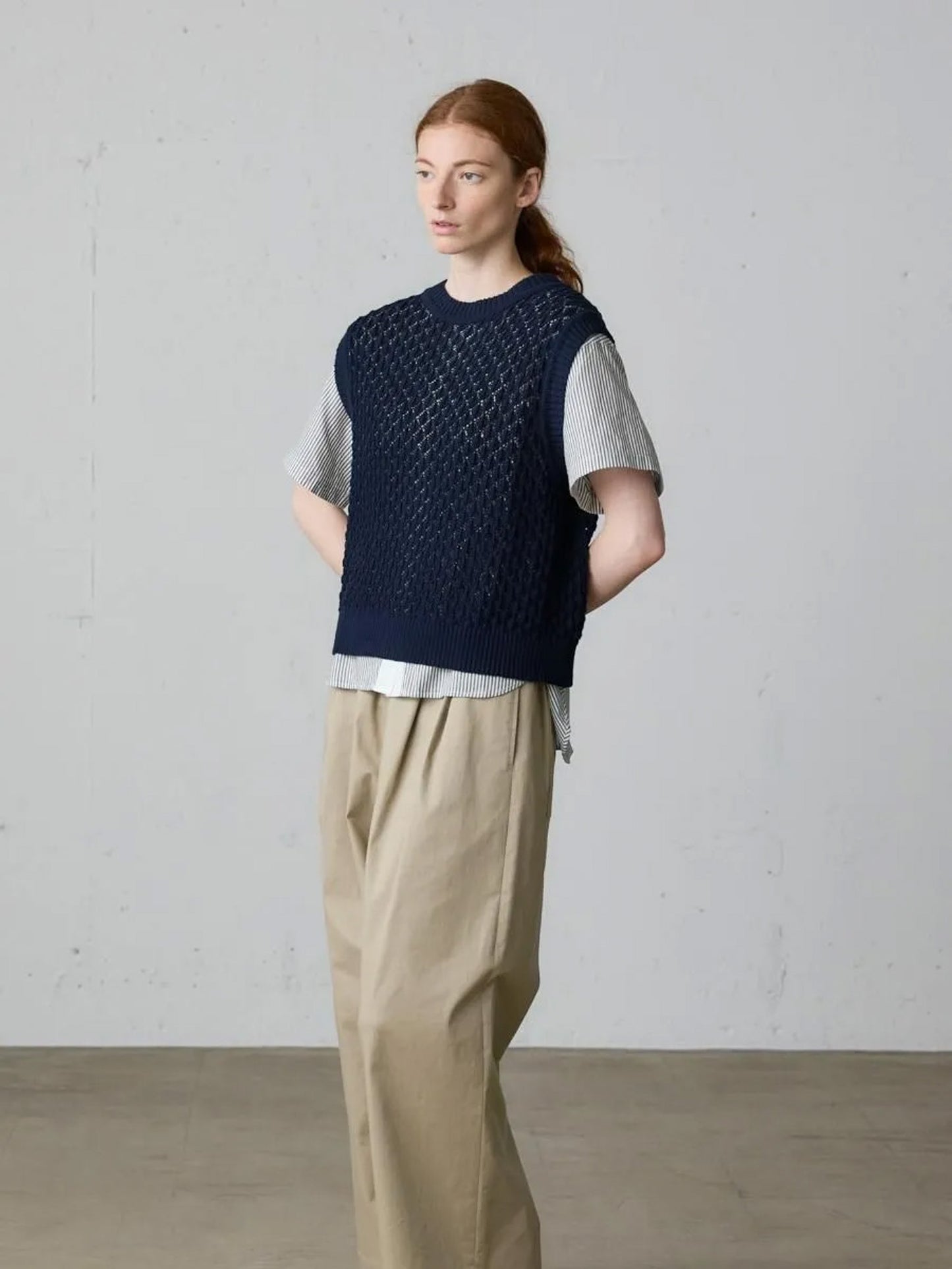 mesh knit vest