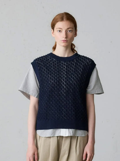 mesh knit vest