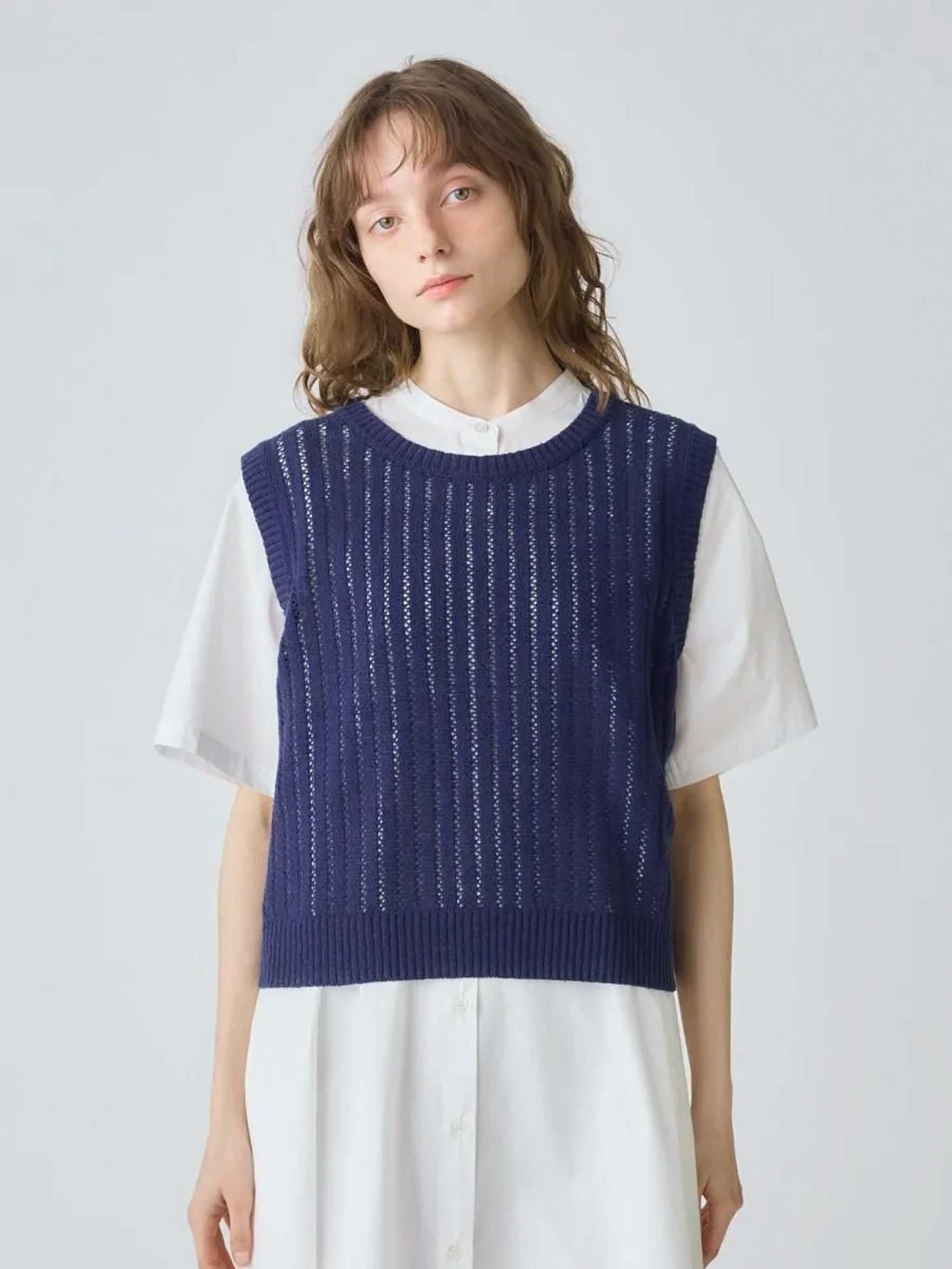 pattern knitting 2way vest