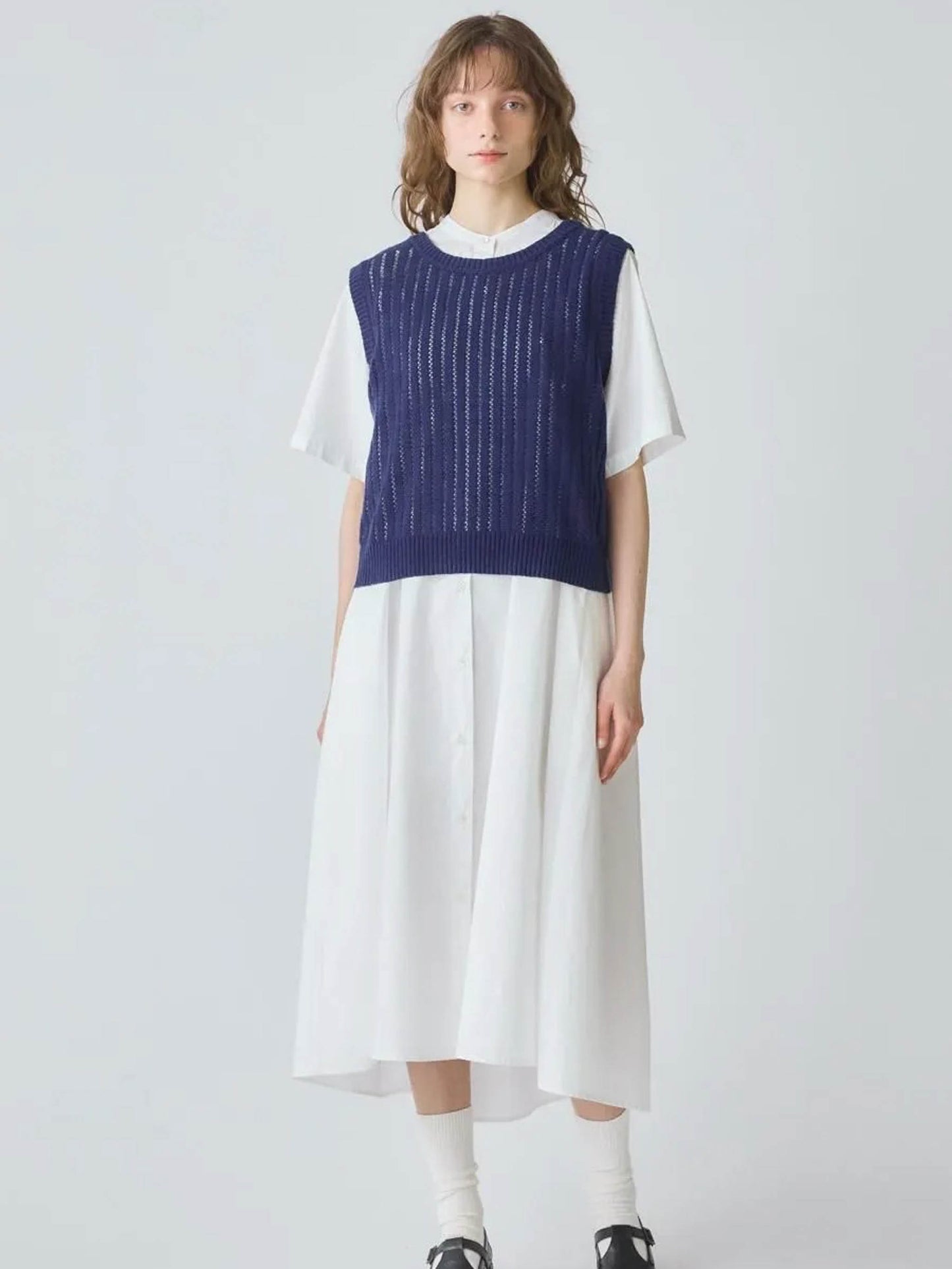 pattern knitting 2way vest