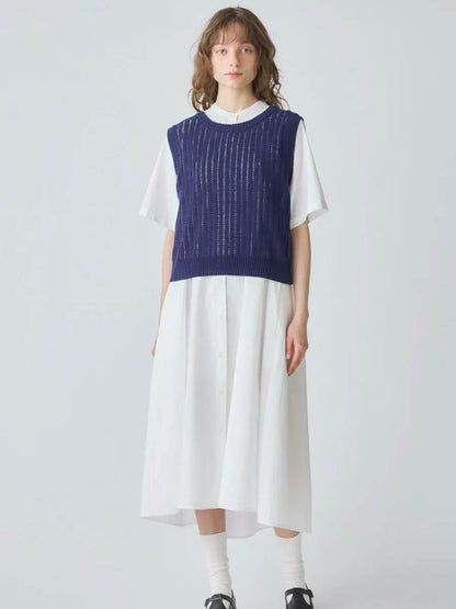 pattern knitting 2way vest