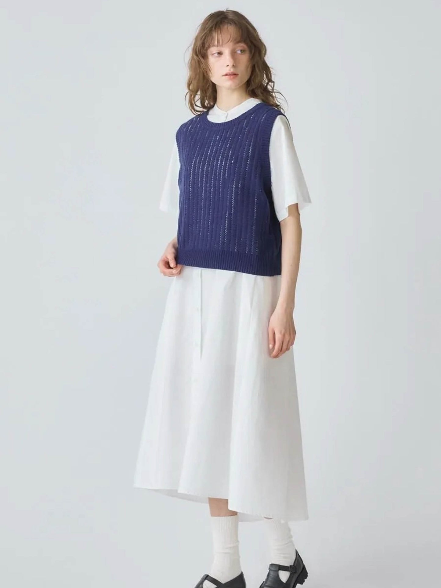 pattern knitting 2way vest