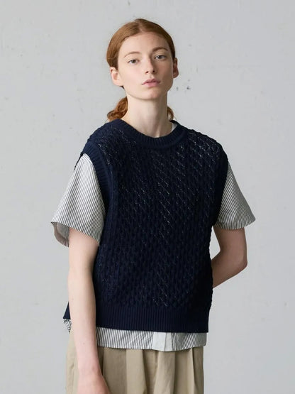 mesh knit vest