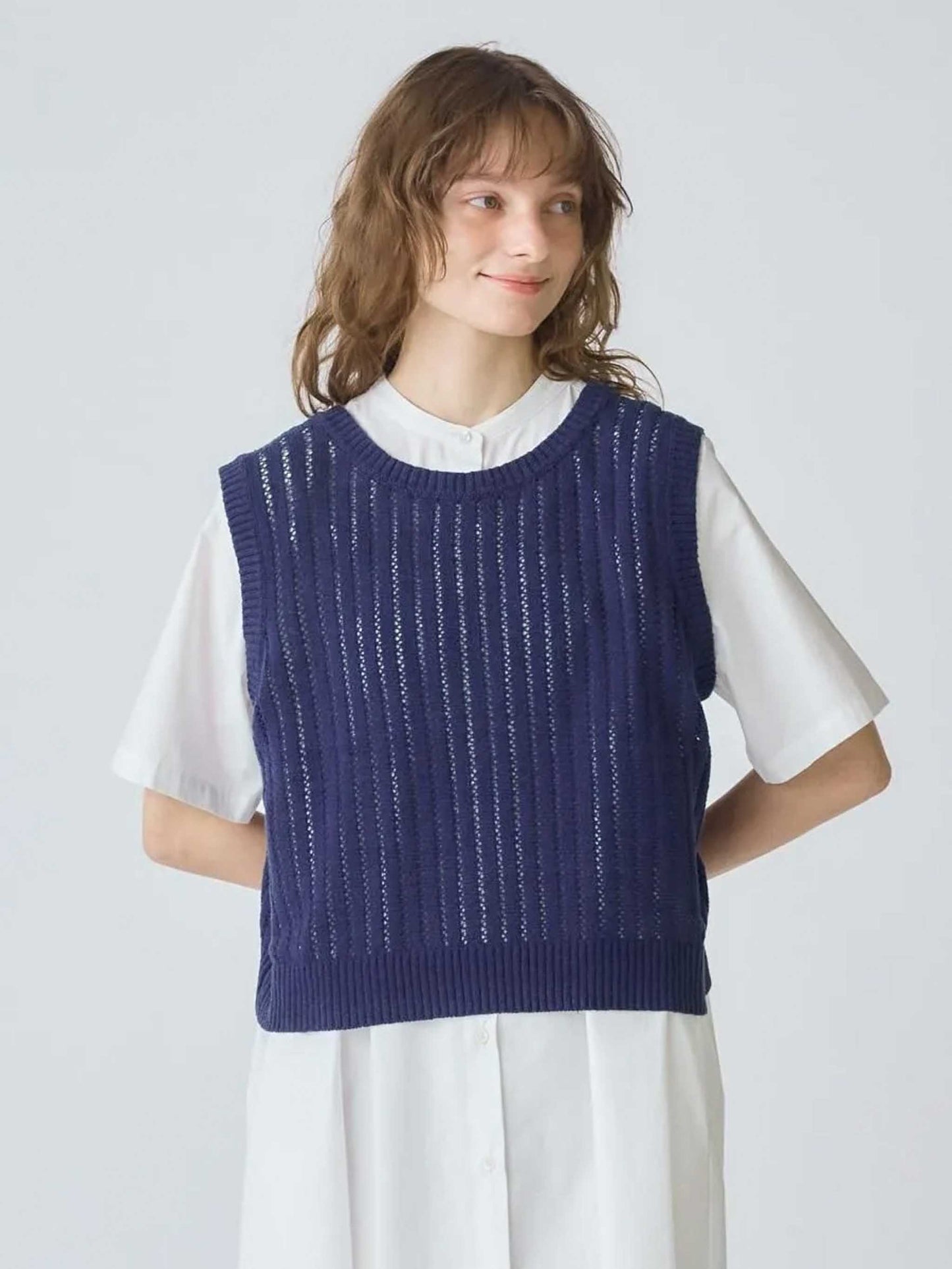 pattern knitting 2way vest