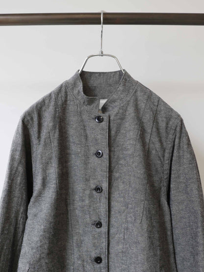 cotton linen stand collar jacket