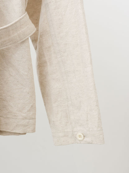 cotton linen stand collar jacket