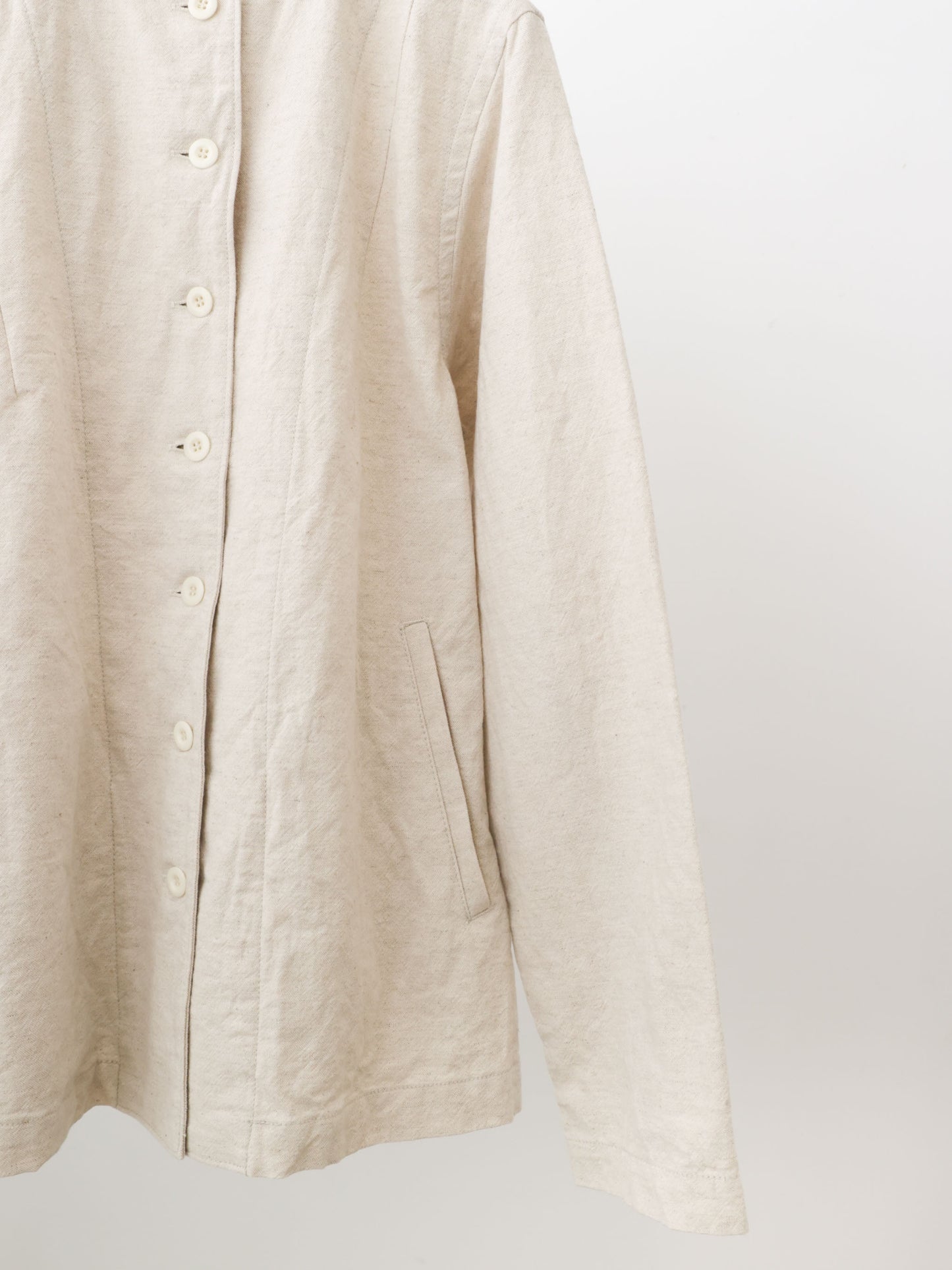cotton linen stand collar jacket