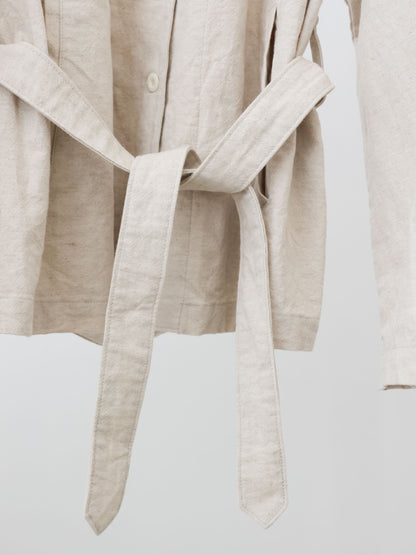 cotton linen stand collar jacket
