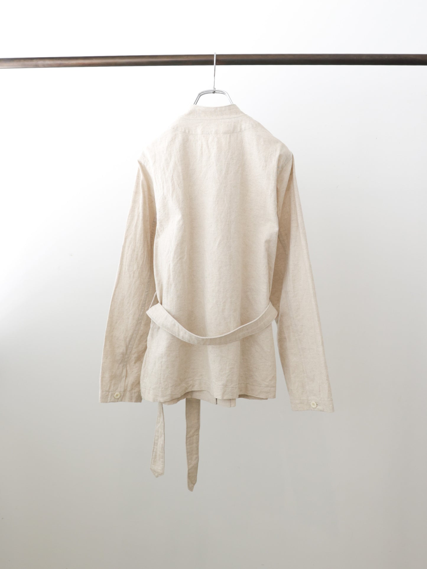 cotton linen stand collar jacket