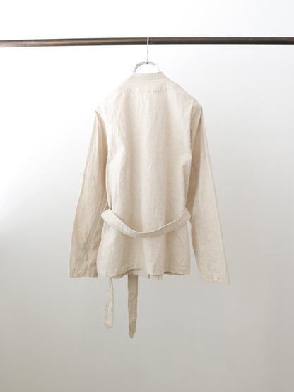 cotton linen stand collar jacket