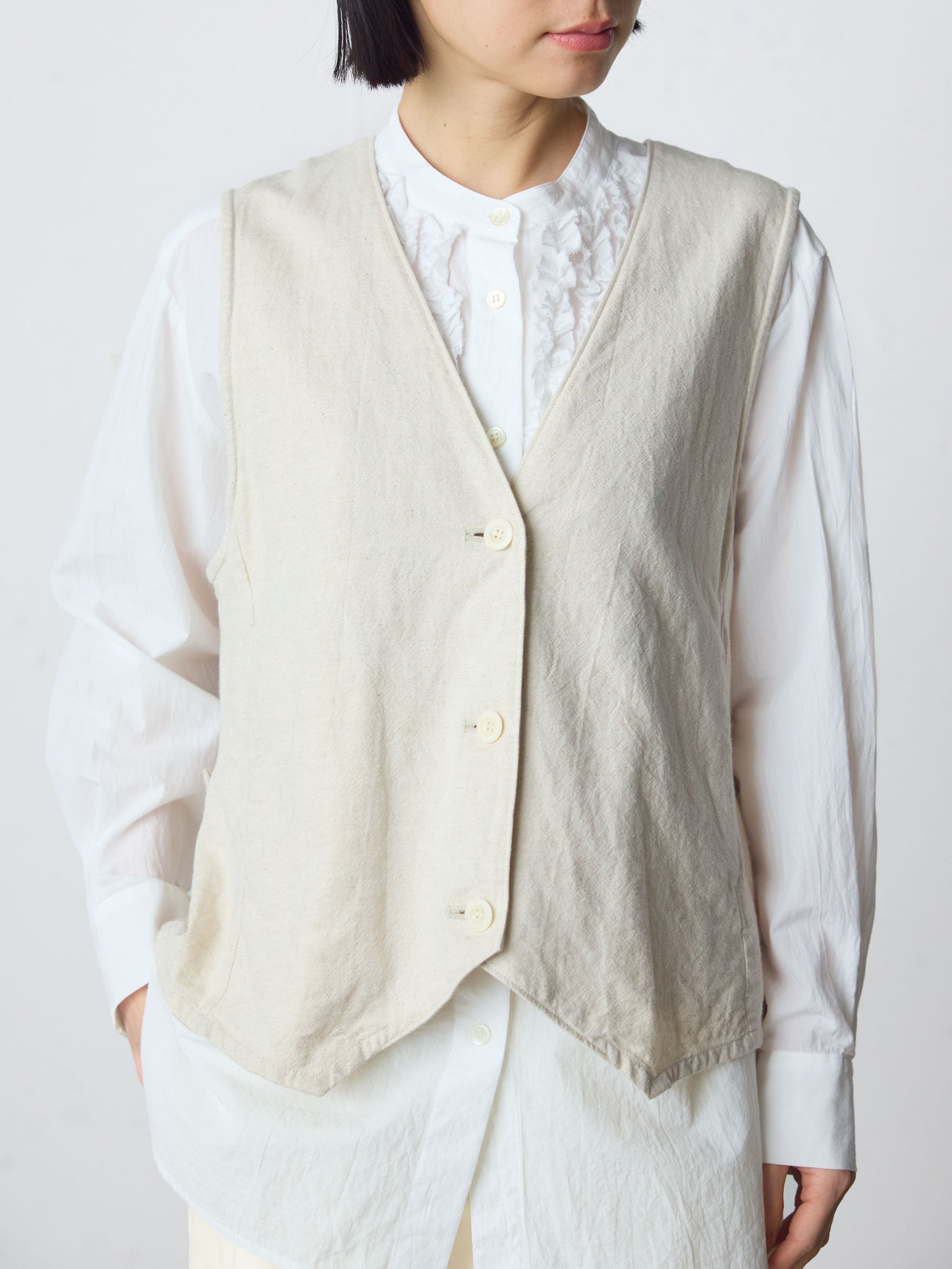 cotton linen vest