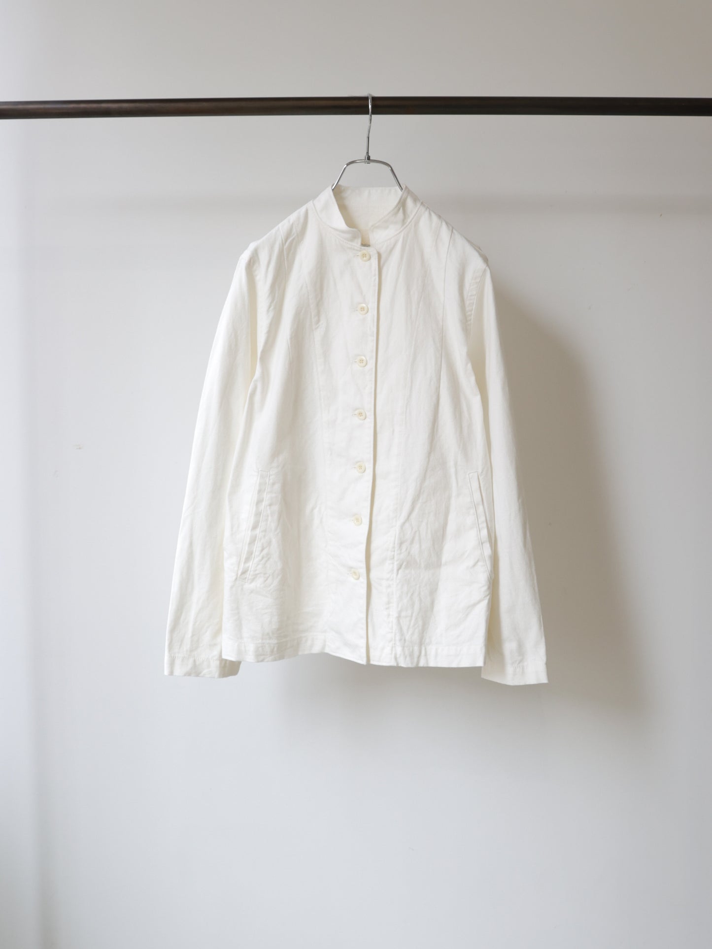 cotton linen stand collar jacket